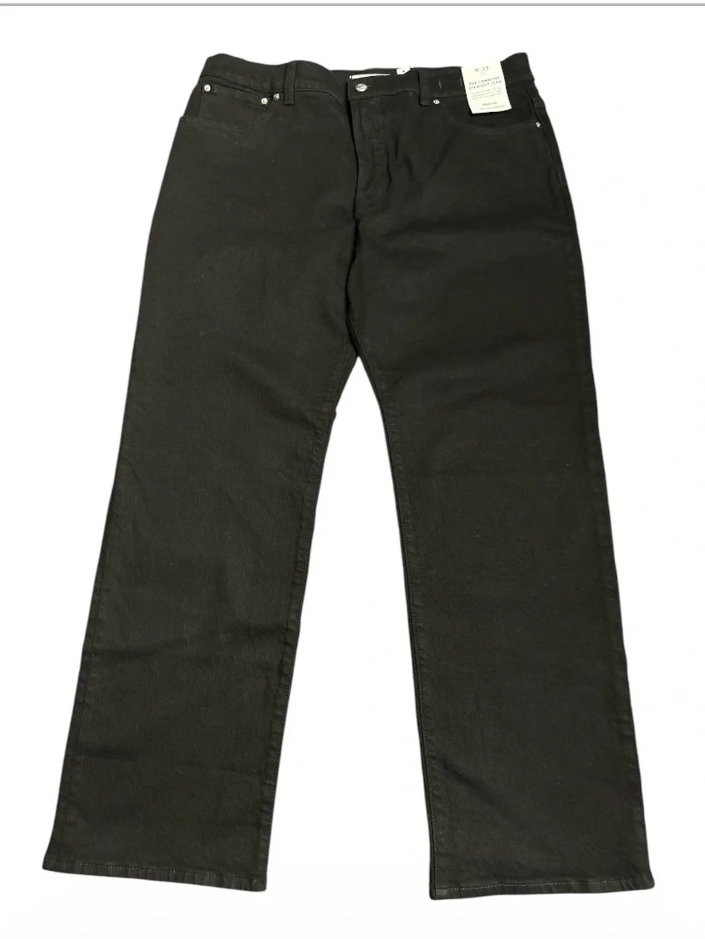 Madewell The Longline Straight Jean black Size 33 NWT